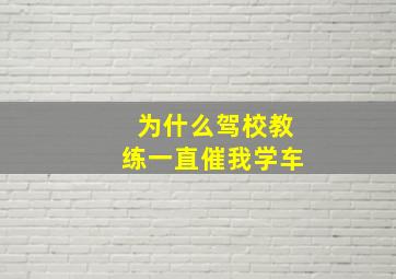 为什么驾校教练一直催我学车