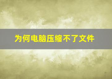 为何电脑压缩不了文件