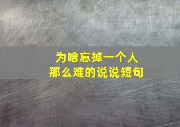 为啥忘掉一个人那么难的说说短句