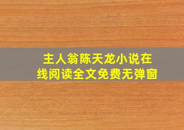 主人翁陈天龙小说在线阅读全文免费无弹窗