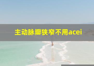 主动脉瓣狭窄不用acei