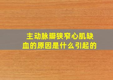 主动脉瓣狭窄心肌缺血的原因是什么引起的