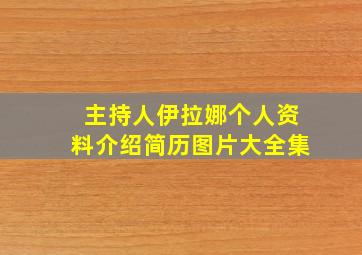 主持人伊拉娜个人资料介绍简历图片大全集