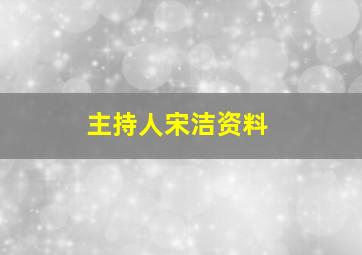 主持人宋洁资料