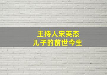 主持人宋英杰儿子的前世今生