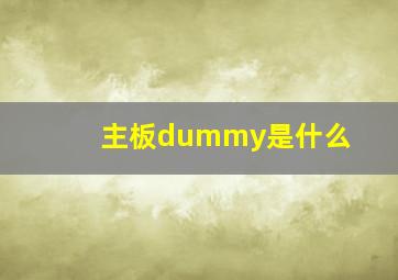 主板dummy是什么