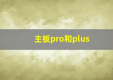 主板pro和plus