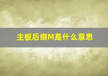 主板后缀M是什么意思