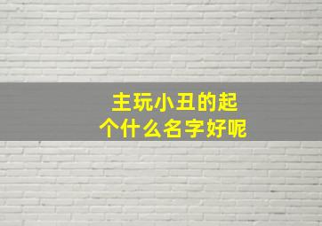 主玩小丑的起个什么名字好呢