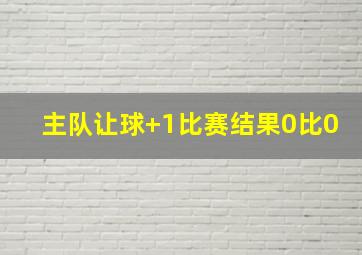 主队让球+1比赛结果0比0