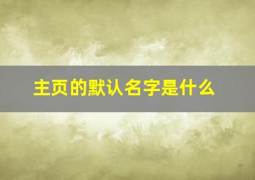 主页的默认名字是什么