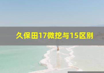 久保田17微挖与15区别