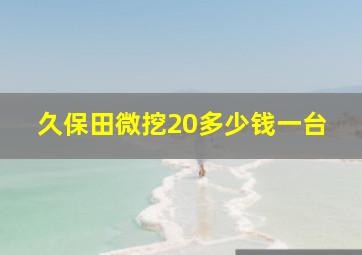 久保田微挖20多少钱一台