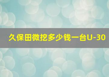 久保田微挖多少钱一台U-30