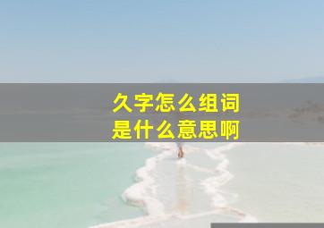 久字怎么组词是什么意思啊