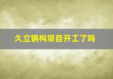 久立钢构项目开工了吗