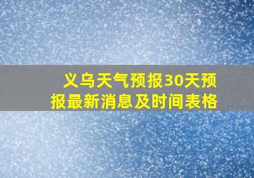 义乌天气预报30天预报最新消息及时间表格