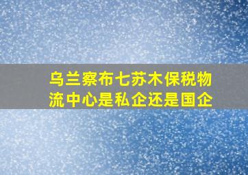 乌兰察布七苏木保税物流中心是私企还是国企