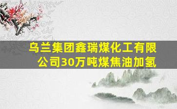 乌兰集团鑫瑞煤化工有限公司30万吨煤焦油加氢