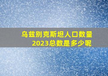 乌兹别克斯坦人口数量2023总数是多少呢