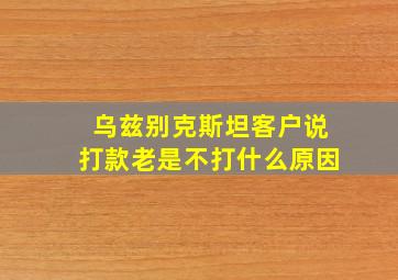 乌兹别克斯坦客户说打款老是不打什么原因