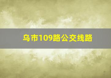 乌市109路公交线路