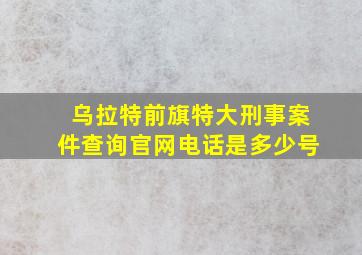 乌拉特前旗特大刑事案件查询官网电话是多少号