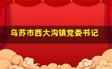 乌苏市西大沟镇党委书记