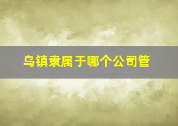 乌镇隶属于哪个公司管