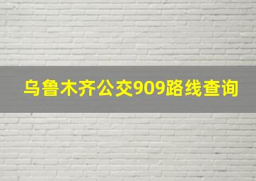 乌鲁木齐公交909路线查询