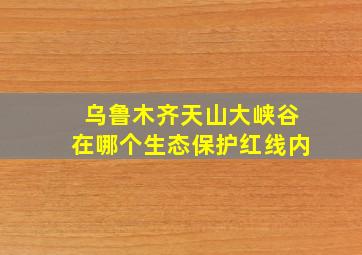 乌鲁木齐天山大峡谷在哪个生态保护红线内