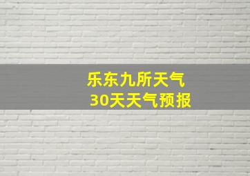 乐东九所天气30天天气预报