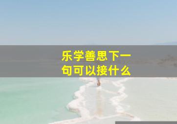 乐学善思下一句可以接什么