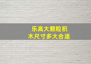 乐高大颗粒积木尺寸多大合适