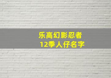 乐高幻影忍者12季人仔名字