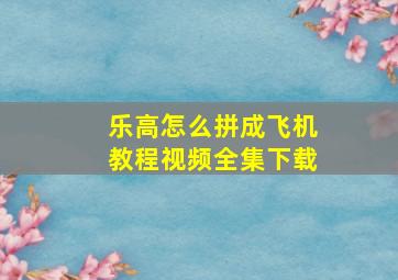 乐高怎么拼成飞机教程视频全集下载