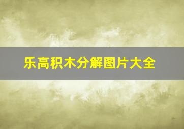 乐高积木分解图片大全