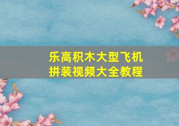 乐高积木大型飞机拼装视频大全教程