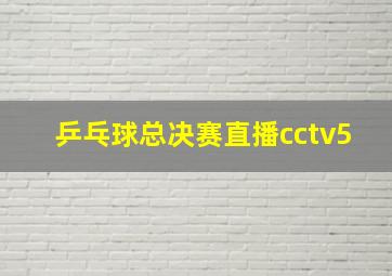 乒乓球总决赛直播cctv5