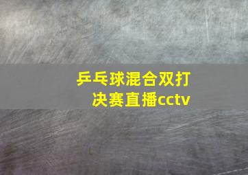 乒乓球混合双打决赛直播cctv