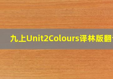 九上Unit2Colours译林版翻译