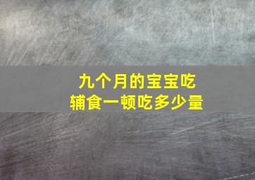 九个月的宝宝吃辅食一顿吃多少量