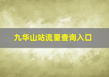 九华山站流量查询入口