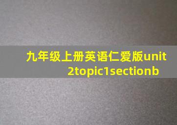 九年级上册英语仁爱版unit2topic1sectionb