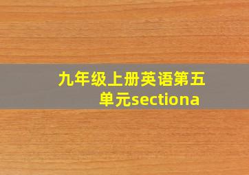 九年级上册英语第五单元sectiona