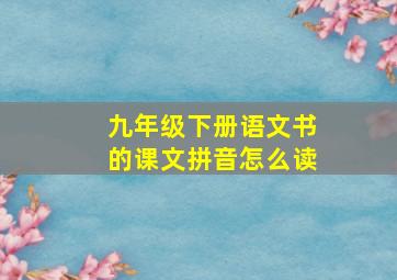 九年级下册语文书的课文拼音怎么读