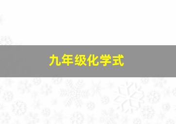 九年级化学式