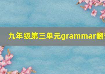 九年级第三单元grammar翻译