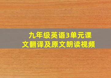 九年级英语3单元课文翻译及原文朗读视频