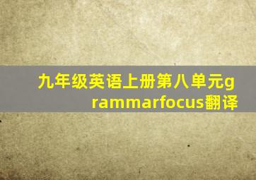 九年级英语上册第八单元grammarfocus翻译